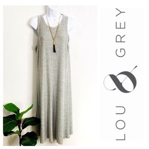 Lou & Grey Racerback Tank Midi Dress Grey Size Large